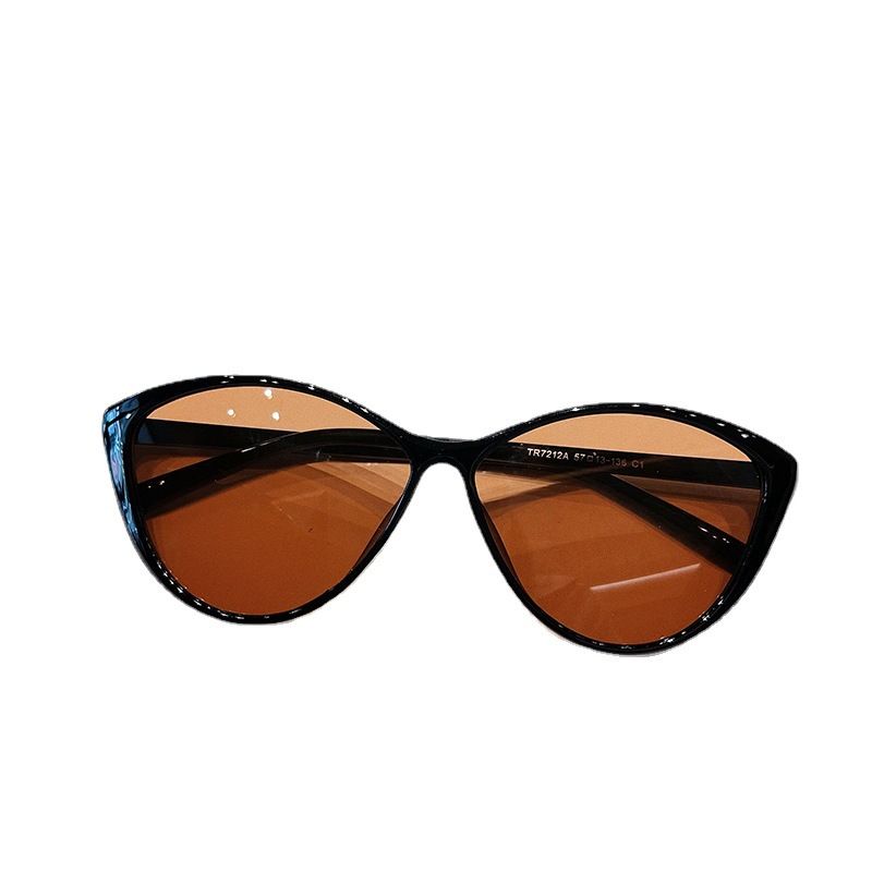 Korean version cat eye sunglasses for women, ultra light, fashionable, UV resistant, big face, slimming, spicy girl, retro sunglasses, sun shading