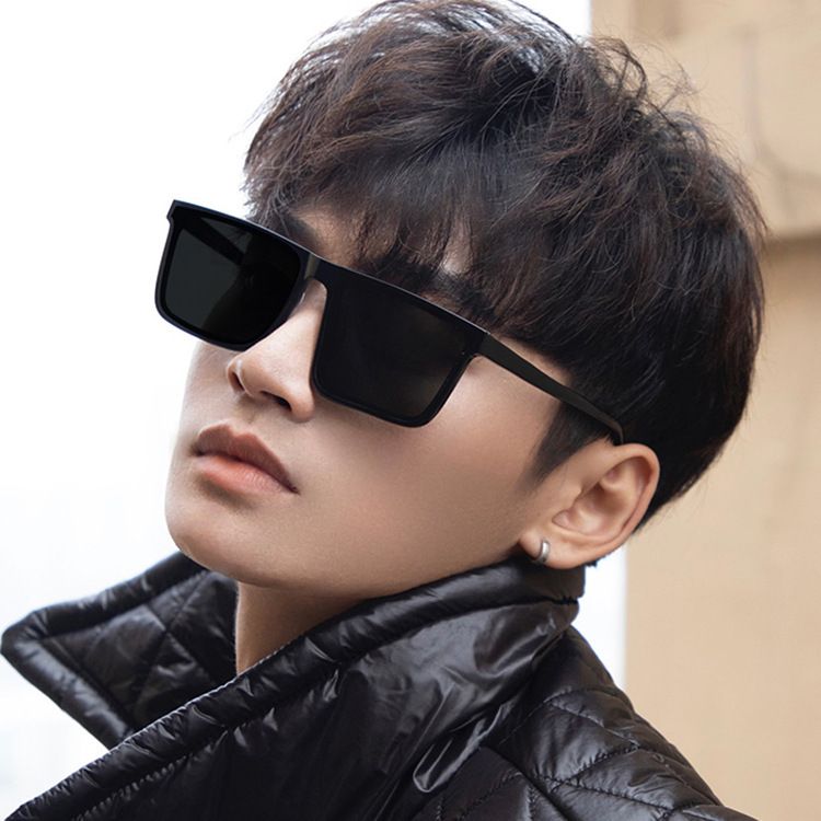 Men driving anti ultraviolet new fashion driving Tiktok net red same sunglasses concave shape