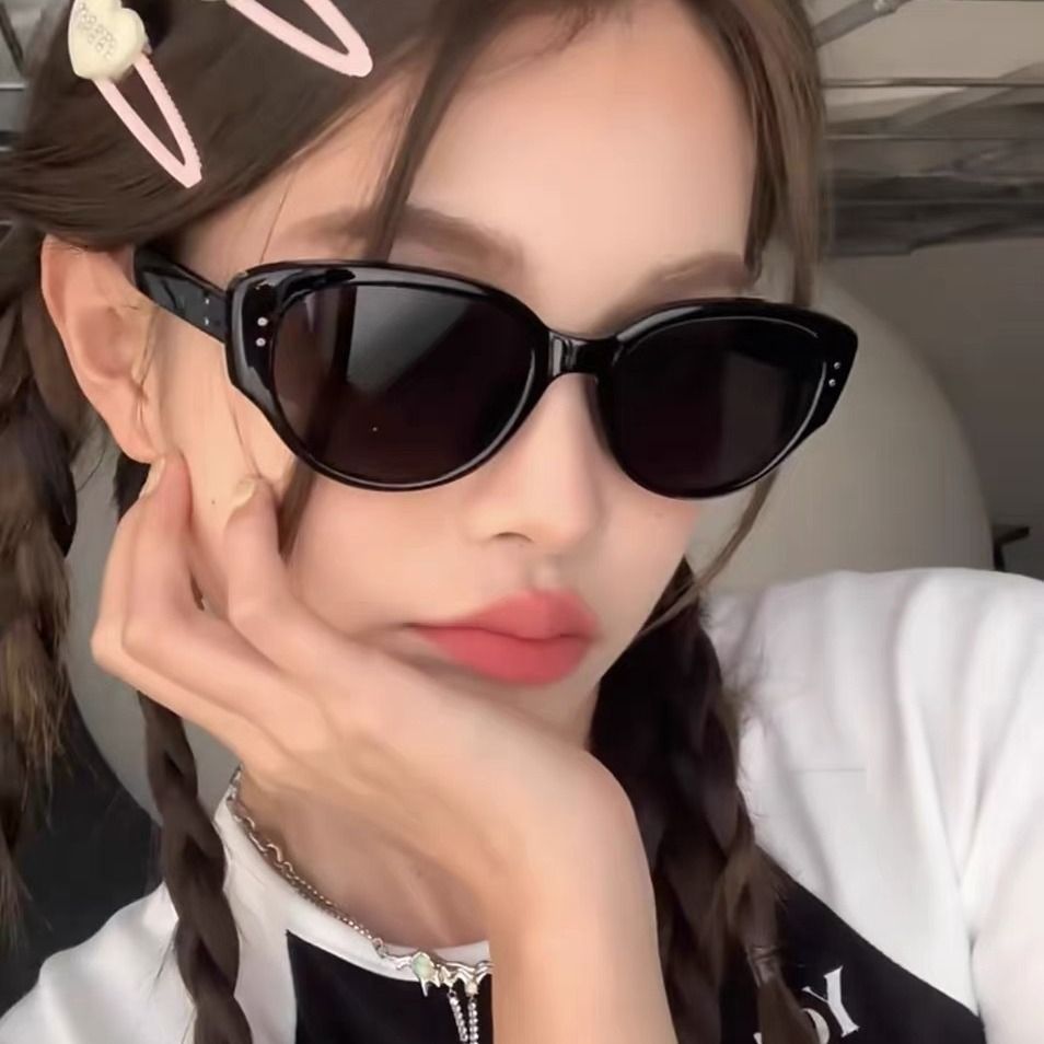 New Korean retro cat eye sunglasses, internet celebrity Instagram, trendy fashion, cross-border personality, high-end sunglasses