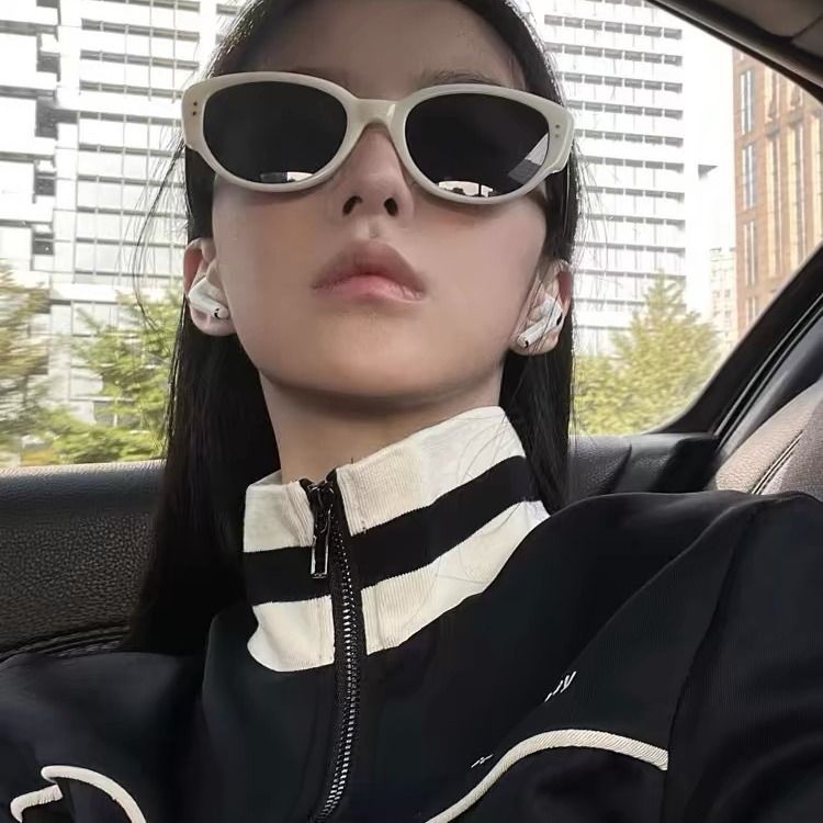 New Korean retro cat eye sunglasses, internet celebrity Instagram, trendy fashion, cross-border personality, high-end sunglasses