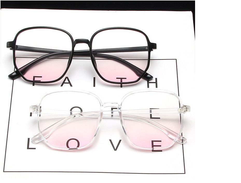 New powder blusher glasses, small red book, plain black frame, large frame, high beauty, pure beauty and lustful style, women's sunglasses