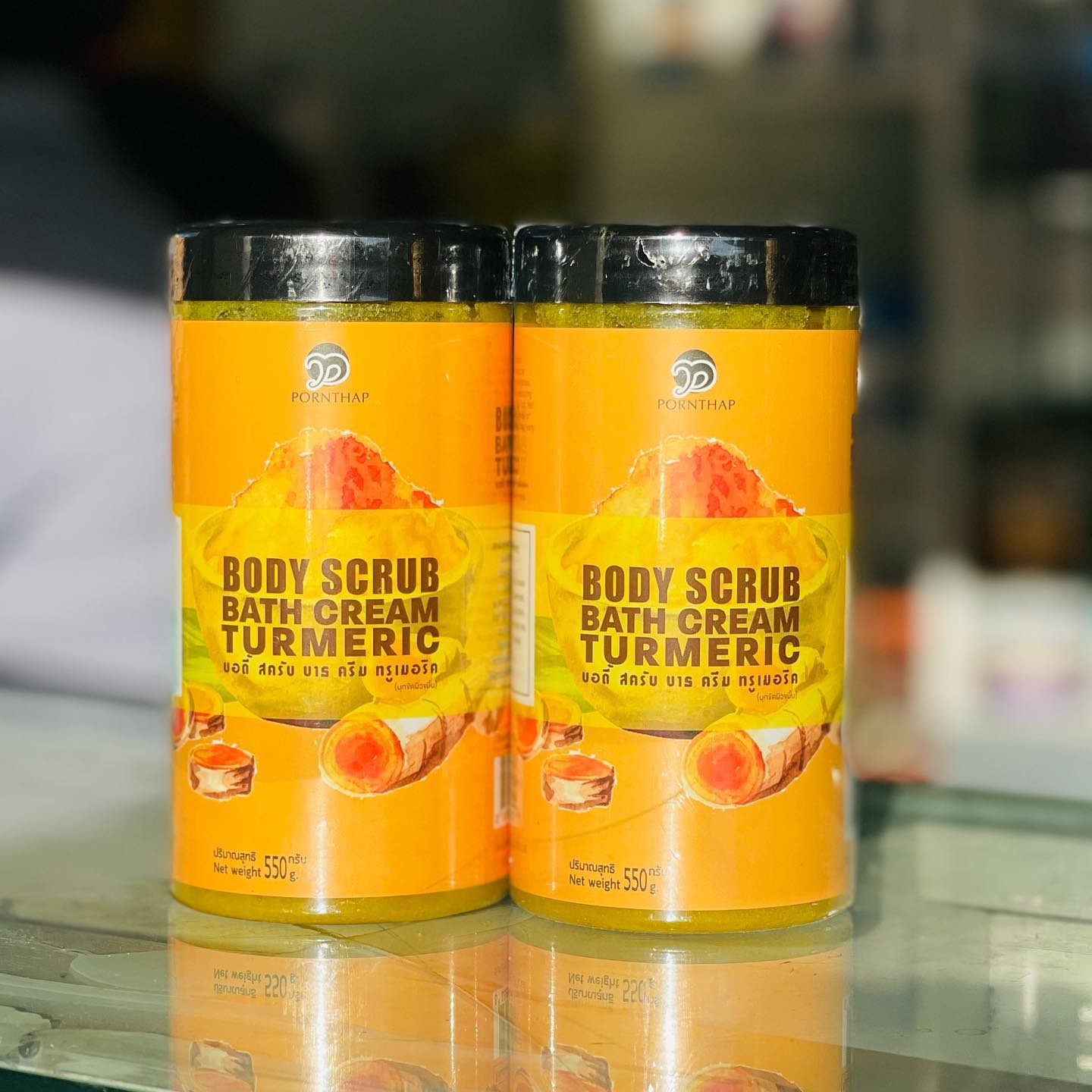 2 Packs Porntharp Body Scrub 550g X 2 Super Whitening  Skin Repair Anti-Aging Removes Wrinkles Dark Spots & Smooths Clears Knuckles PornThap Premium Organic Exfoliating Body Scrub 2 Packs