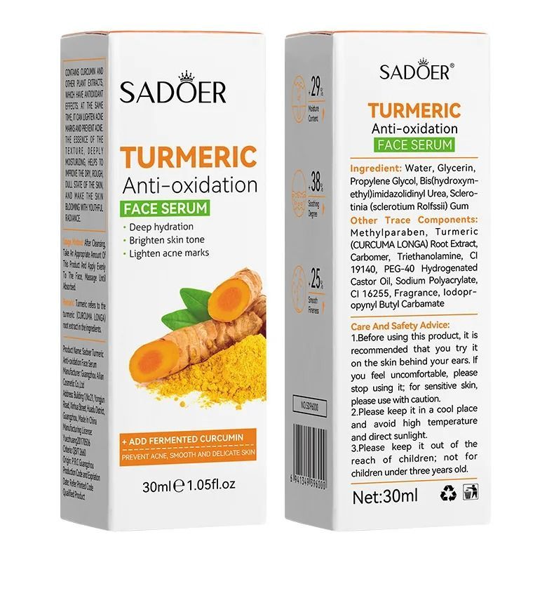 3 Packs Sadoer Turmeric Soap Bar + Serum + Cream Skin Care for Shower, Smoothing and Cleanses Skin Face Wash Soap Face Serum, Face Wash Oily Skin Bar Soap for Face and Body (Serum Soap Set)