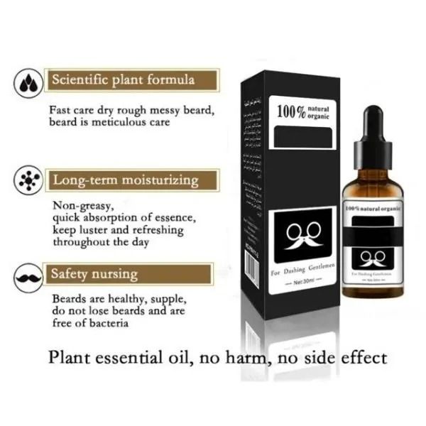100% Natural Organic Beard Oil For Dashing Premium Beard Oil for Effortless Grooming, Growth, and Nourishment Natural Organic Ingredients  30ml Bottle Of Beard Oil