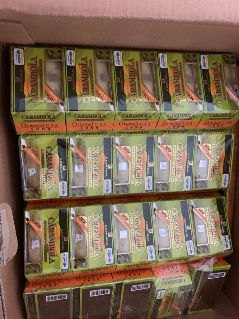 4 Packs Carambola Black Spots Herbal Soap With Honey for Removing Pimples & Blackheads Cleansing Nourishing Bar Bathing Organic Anti Ageing Full Body Natural Deep Cleaning Fruit  Fragrance 120g