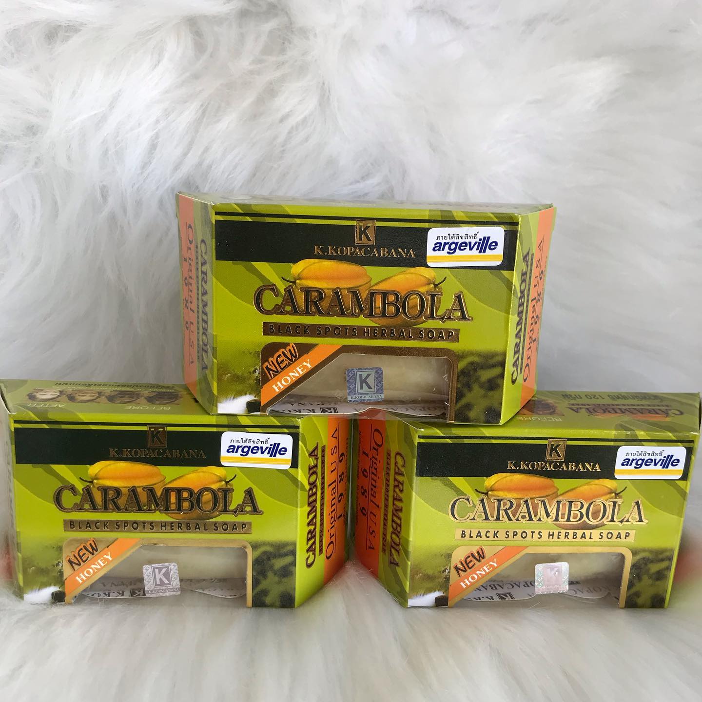 4 Packs Carambola Black Spots Herbal Soap With Honey for Removing Pimples & Blackheads Cleansing Nourishing Bar Bathing Organic Anti Ageing Full Body Natural Deep Cleaning Fruit  Fragrance 120g