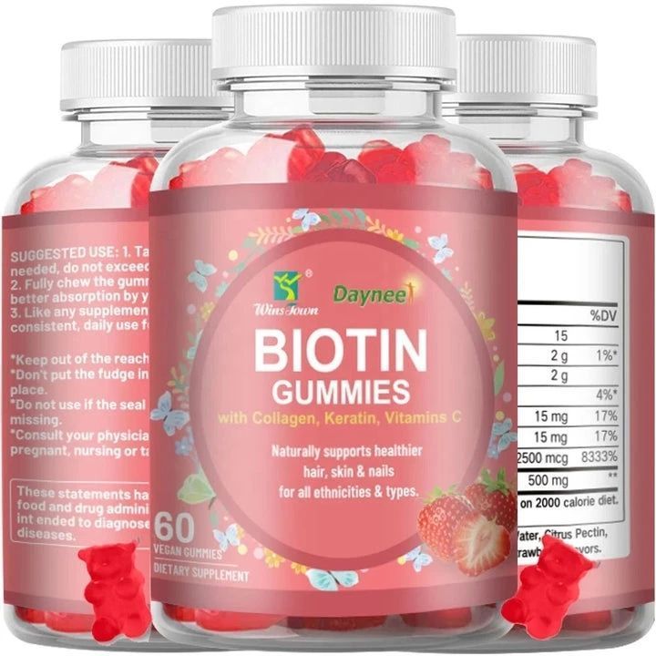 Daynee Biotin With Collagen, Keratin & Vitamin C - 60Pcs Biotin with Keratin & Collagen Peptides - Advanced For Hair Growth Treatment for Men & Women