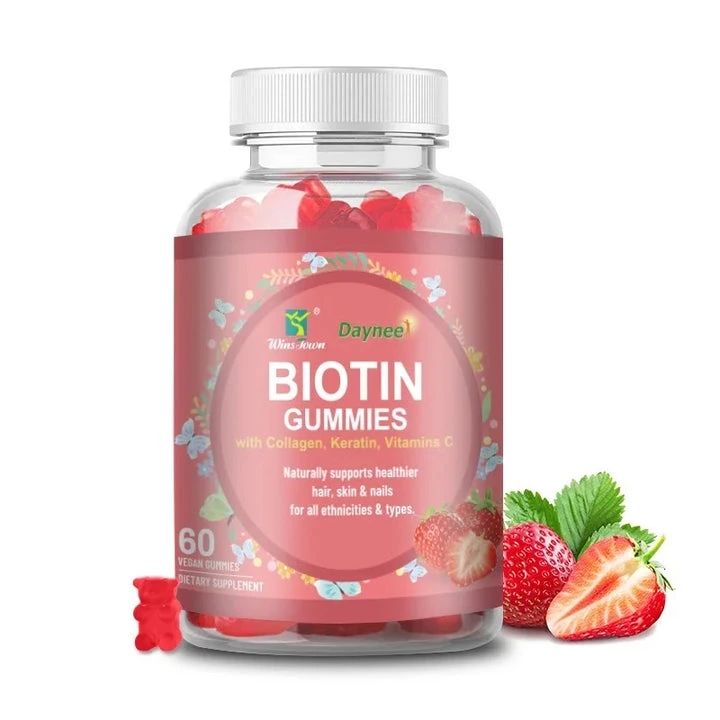 Daynee Biotin With Collagen, Keratin & Vitamin C - 60Pcs Biotin with Keratin & Collagen Peptides - Advanced For Hair Growth Treatment for Men & Women