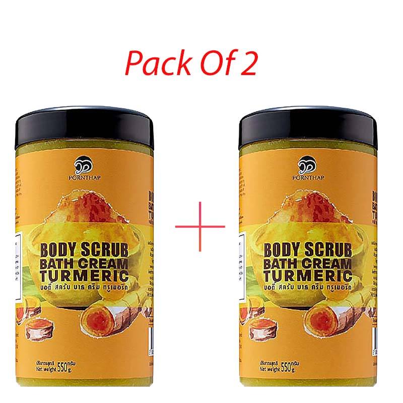 2 Packs Porntharp Body Scrub 550g X 2 Super Whitening  Skin Repair Anti-Aging Removes Wrinkles Dark Spots & Smooths Clears Knuckles PornThap Premium Organic Exfoliating Body Scrub 2 Packs