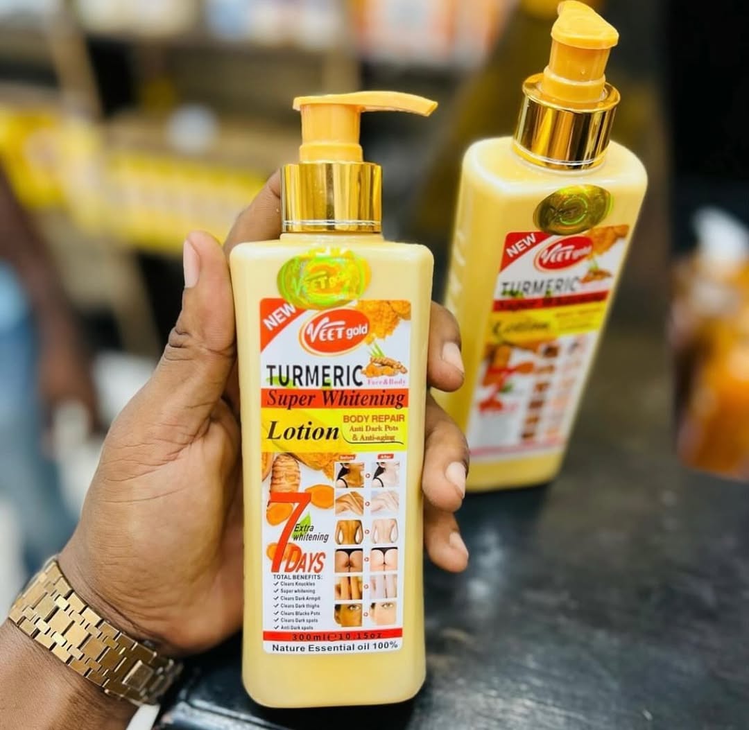 Veetgold Turmeric Body Lotion 500ml Super Whitening Skin Repair Anti-Aging Removes Wrinkles Dark Spots & Smooths Clears Knuckles Super Whitening Clears Dark Armpits Clears Dark Spots