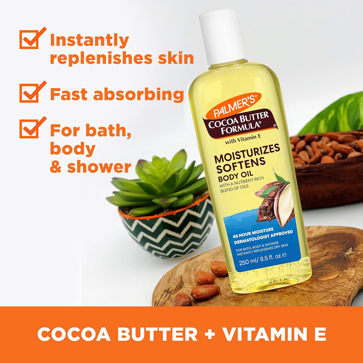 [OFFER] Palmers Cocoa Butter Formula Daily Skin Therapy & Cocoa Butter Moisturizing Body Oil with Vitamin E, Glow Skin Hydration Palmer's lnstant Absorption Bath Body and Shower, 8.5 Ounces