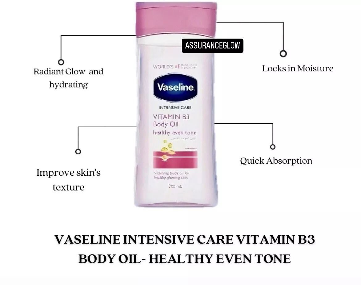 2 Packs Vaseline Daily Brightening Even Tone Body Lotion 400ml + 200ml  Oil for Glowing Skin, with Vitamin B3 & Triple Sunscreens-For Radiant Looking Skin in 2 Weeks Vaseline Body Lotion Vaseline Oil