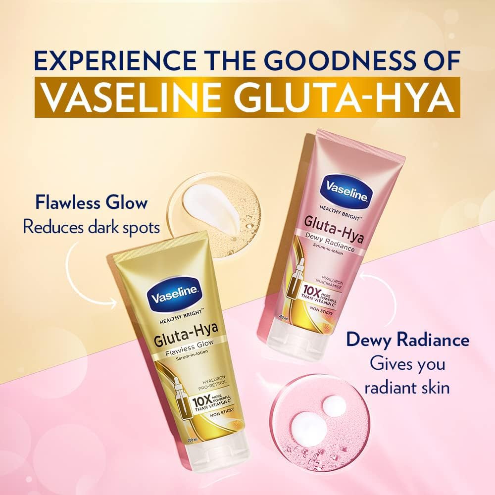 3 Packs Vaseline Set Daily Brightening Even Tone Body Lotion + Overnight Serum + Vaseline Body Oil for Glowing Skin, with Vitamin B3 - 400ml For Radiant Looking Skin in 2 Weeks Vaseline Body Lotion