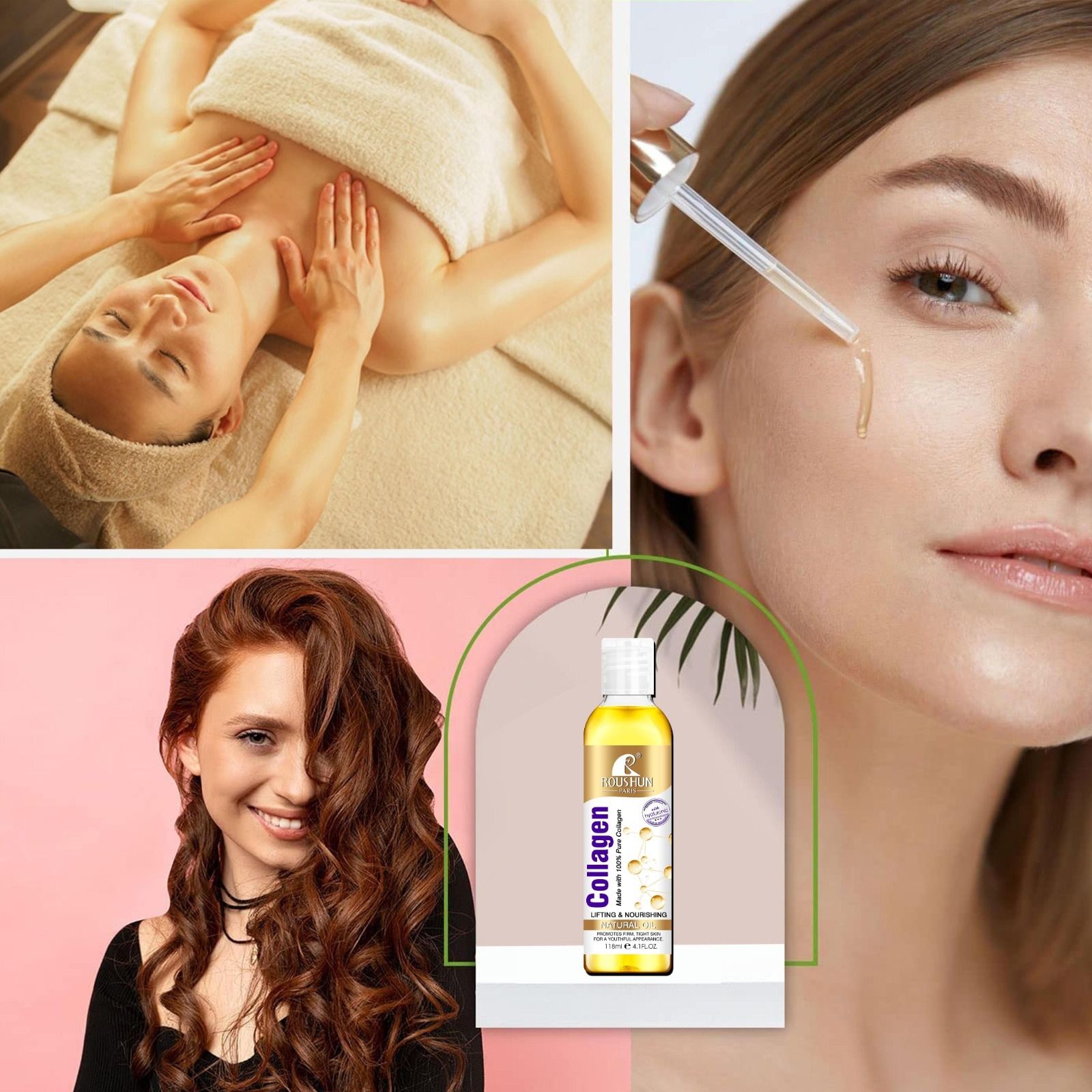 Roushun Collagen Body Oil Deep Moisturizing Nourishing Skin Repair Firming Anti Aging Body Care Lightweight Fast Absorbing Oil For Smooth Soft Glowing Skin With Collagen And Vitamin E 250ml