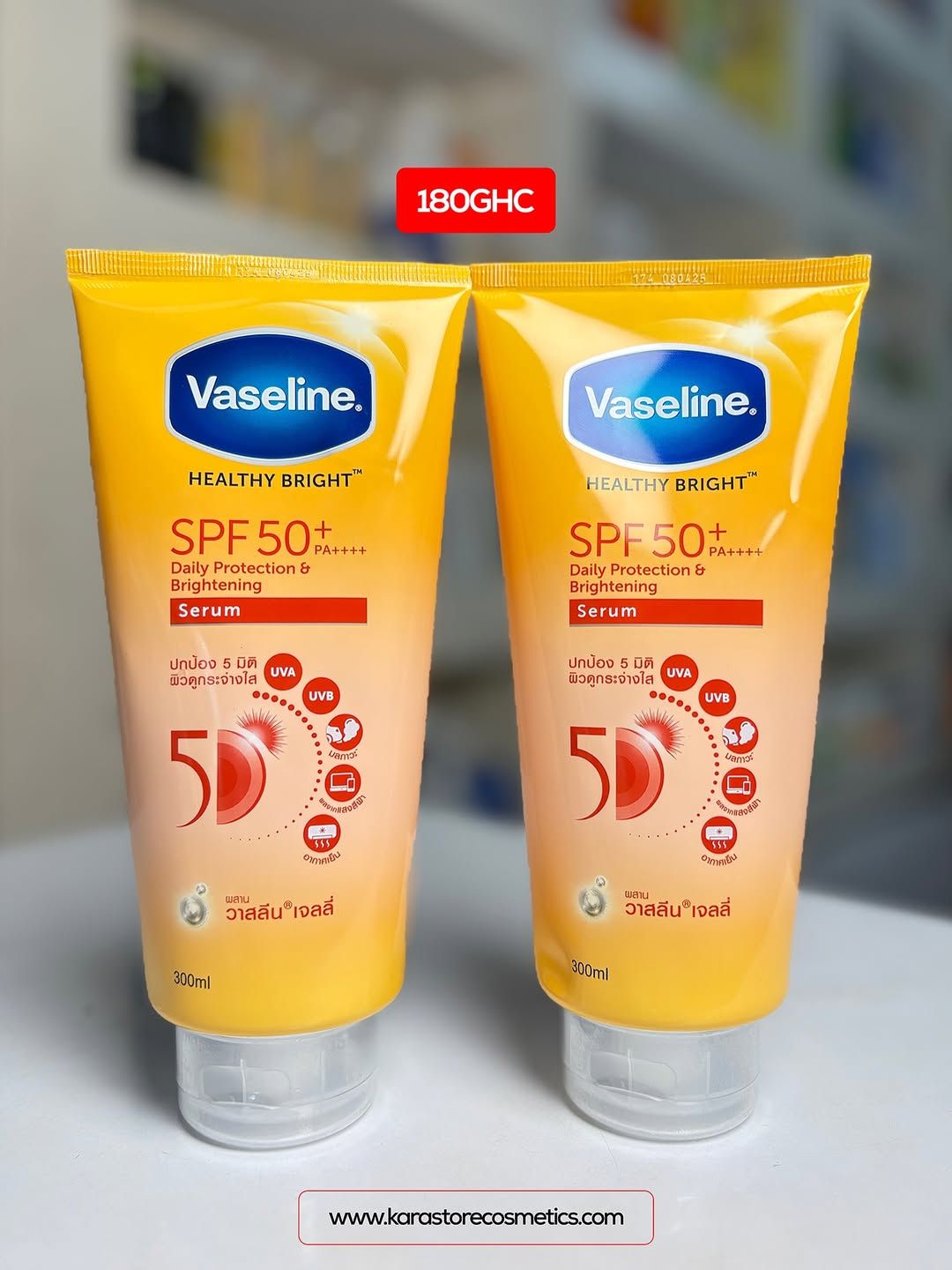Vaseline Serum SPF 50 Bright Sunscreen Body Lotion Sun Protection With UVA UVB Defense Brightening Moisturizing Serum For Soft Smooth Skin Non Greasy Fast Absorbing Daily Sunblock For Dark Spot Preven