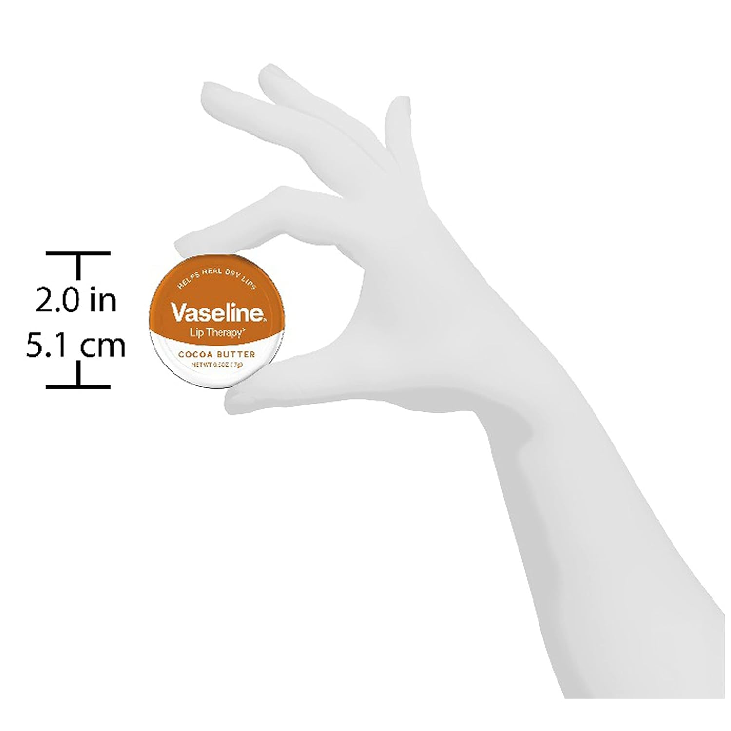 Vaseline Lip Therapy Lip Balm Tin, Cocoa Butter, 0.6 oz Made from pure Vaseline Jelly to lock in moisture Infused with rich cocoa butter and an appealing cocoa and vanilla scent