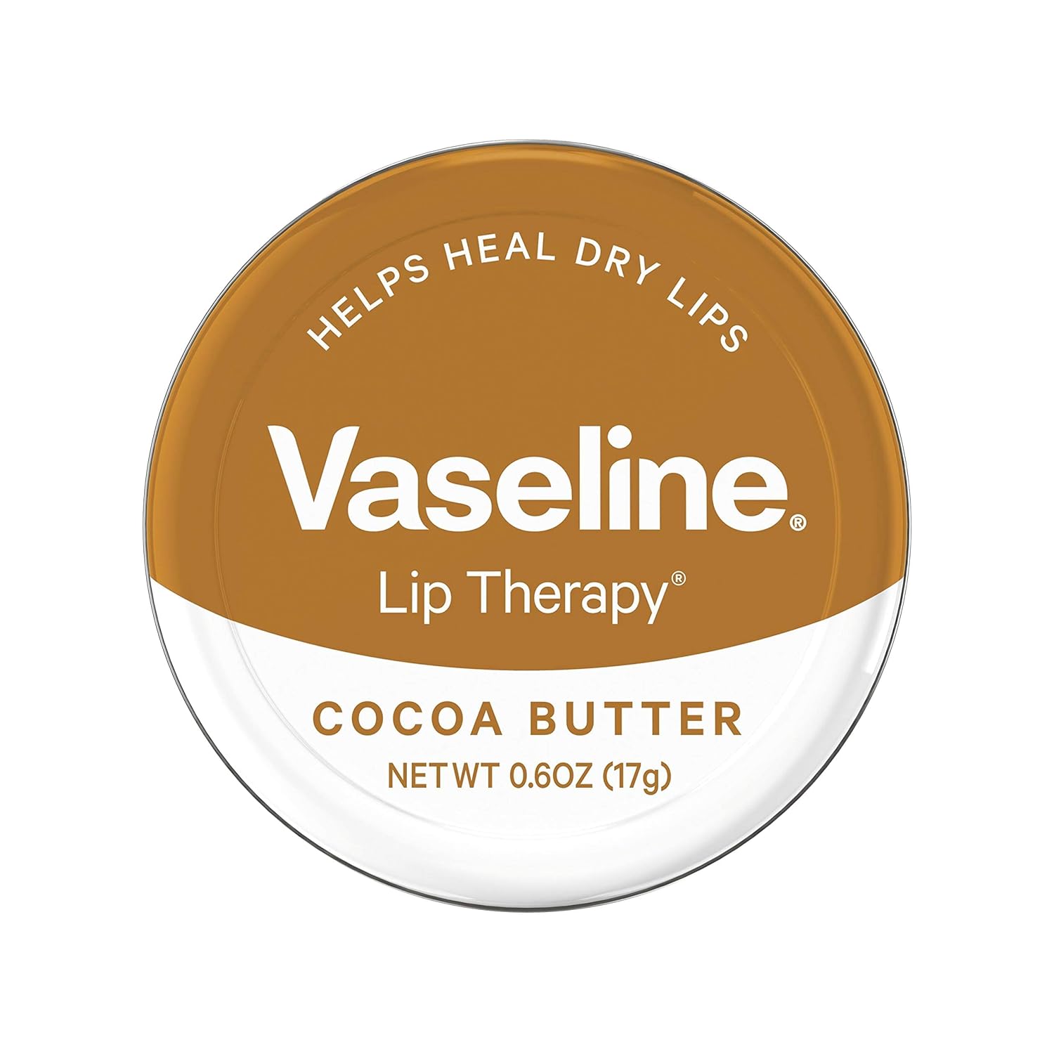 Vaseline Lip Therapy Lip Balm Tin, Cocoa Butter, 0.6 oz Made from pure Vaseline Jelly to lock in moisture Infused with rich cocoa butter and an appealing cocoa and vanilla scent
