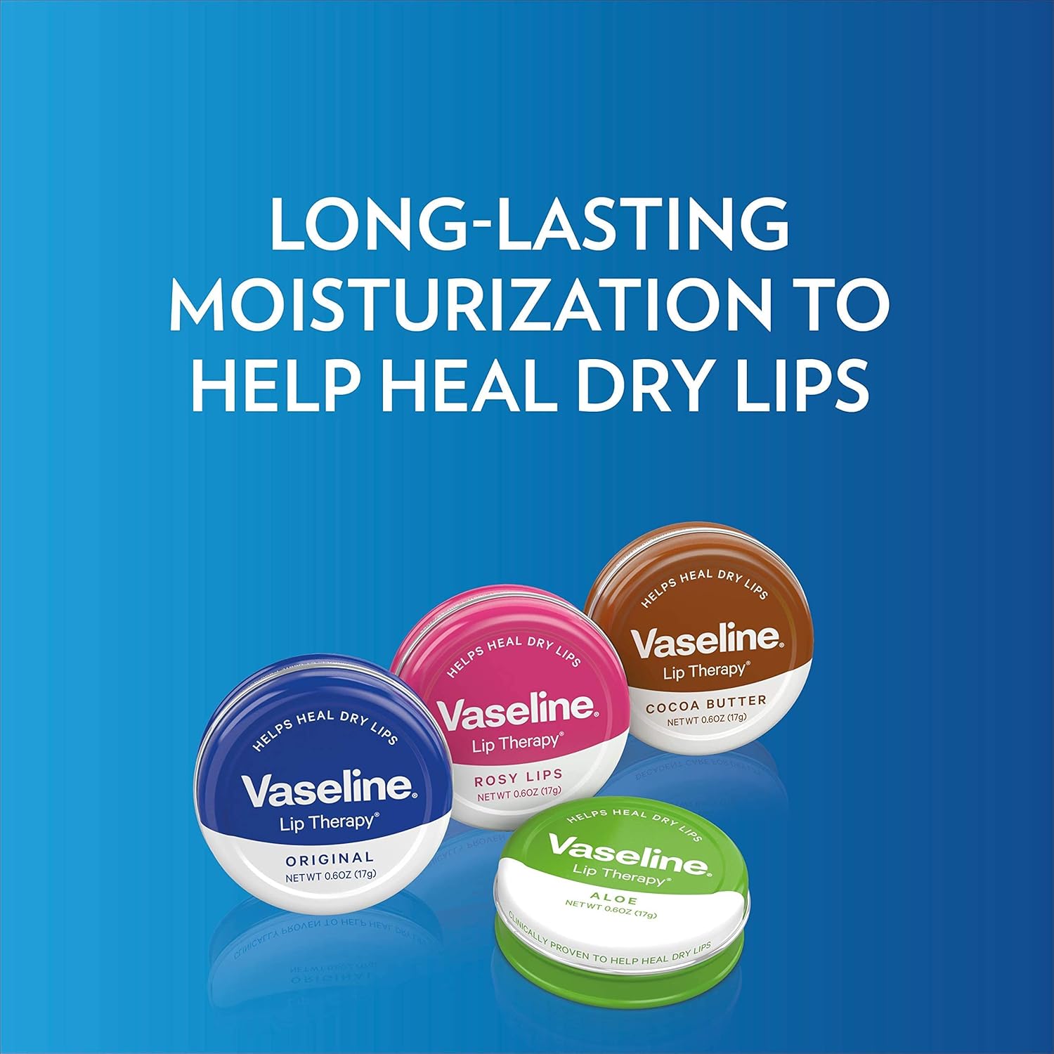 Vaseline Lip Therapy Lip Balm Tin, Cocoa Butter, 0.6 oz Made from pure Vaseline Jelly to lock in moisture Infused with rich cocoa butter and an appealing cocoa and vanilla scent