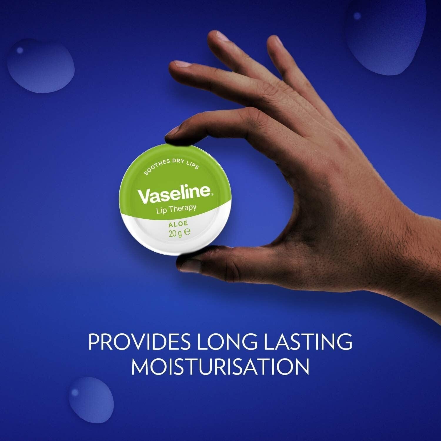 Vaseline Lip Therapy Premium Lip Balm – Deep Moisture & Protection for Dry, Chapped Lips, Pure Petrolatum Formula with Shea-Butter & Vitamin E, Travel-Size Tin/Stick for Men & Women