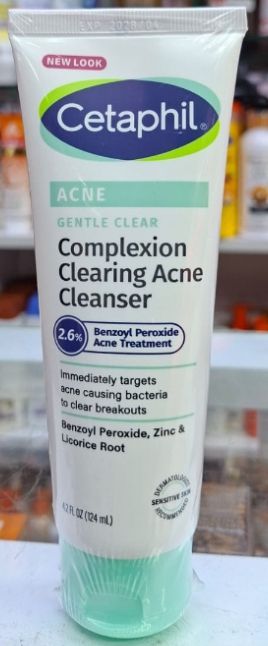 Cetaphil Acne Gentle Clear Cleanser 124ml | 2.6% Benzoyl Peroxide Acne Treatment, Clears Breakouts Fast, Targets Acne-Causing Bacteria, Zinc & Licorice Root for Sensitive Skin