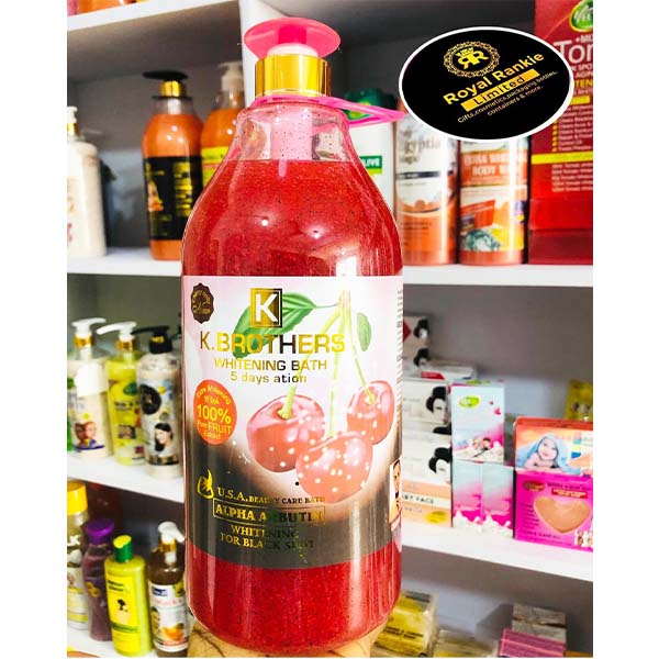 K-Brothers Whitening Bath 5 Days Action Alpha Arbutin Extra Whitening Body Wash Black Spot Correcting With 100% Pure Fruits Extract Skin Brightening Deep Cleansing Shower Gel Unisex