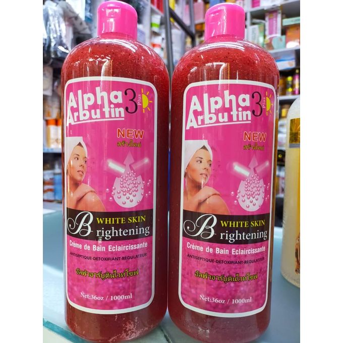 Alpha Arbutin 3+ White Skin Brightening Shower Gel Intensive Whitening Moisturizing Body Wash Dark Spot Correcting Even Tone Glow Cleanser Unisex Daily Bath Care 1000ml