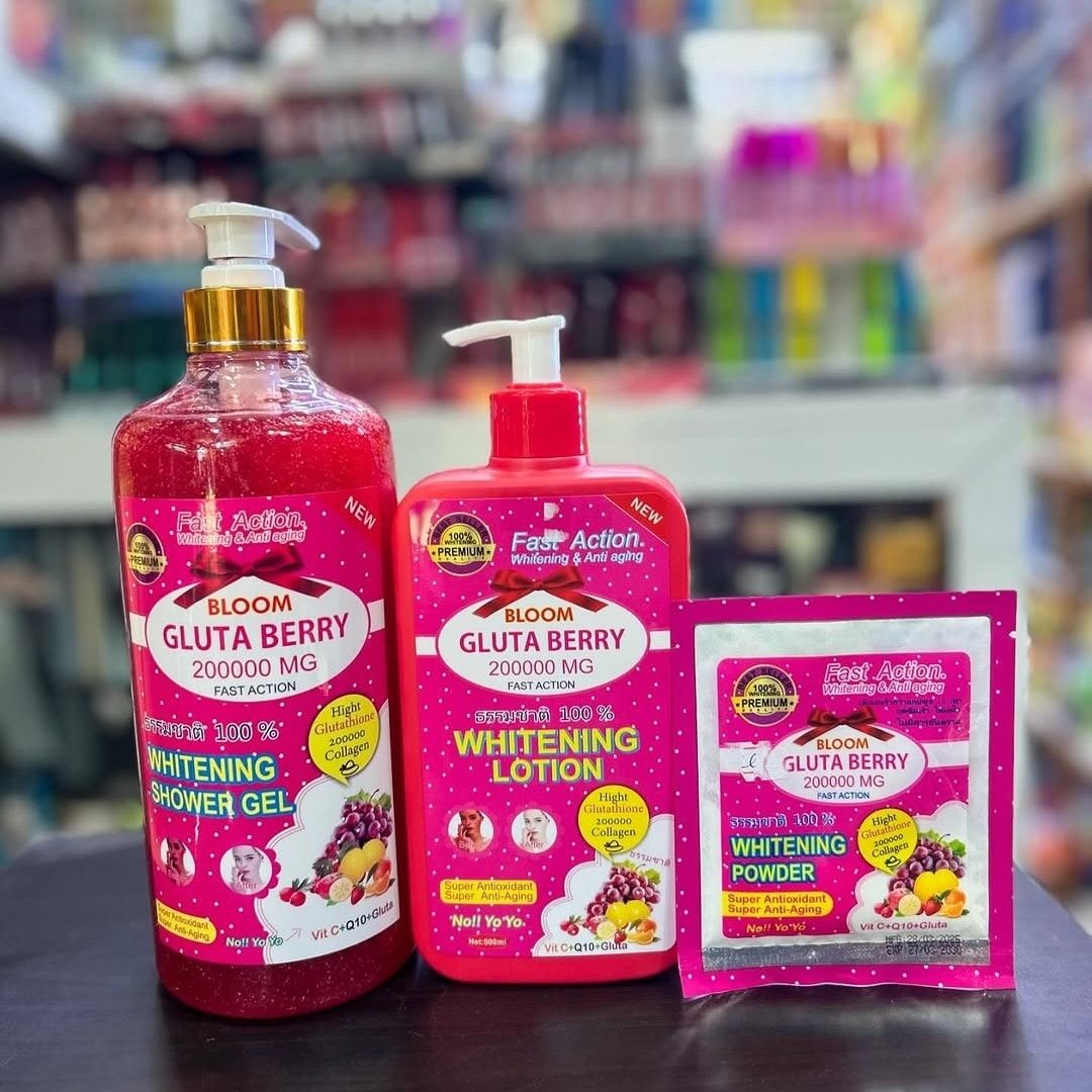 Fast Action Whitening Anti-Aging Bloom Gluta Berry Lotion 200000mg 500ml – Powerful Glutathione Body Lotion, Brightening, Moisturizing, Skin Tone Evenness, Smooth Radiant Glow