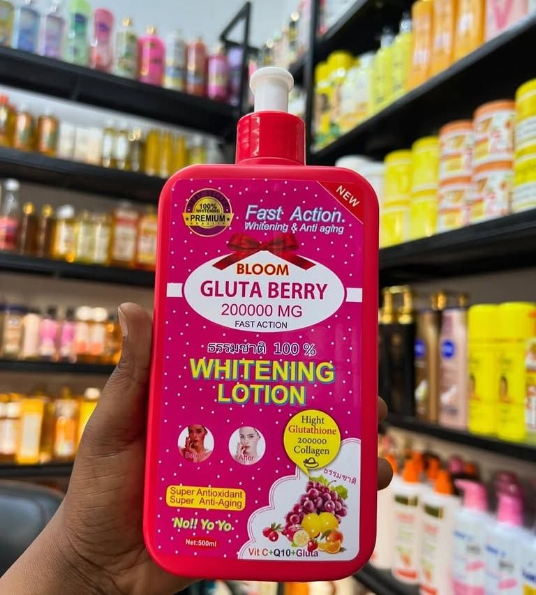 Fast Action Whitening Anti-Aging Bloom Gluta Berry Lotion 200000mg 500ml – Powerful Glutathione Body Lotion, Brightening, Moisturizing, Skin Tone Evenness, Smooth Radiant Glow