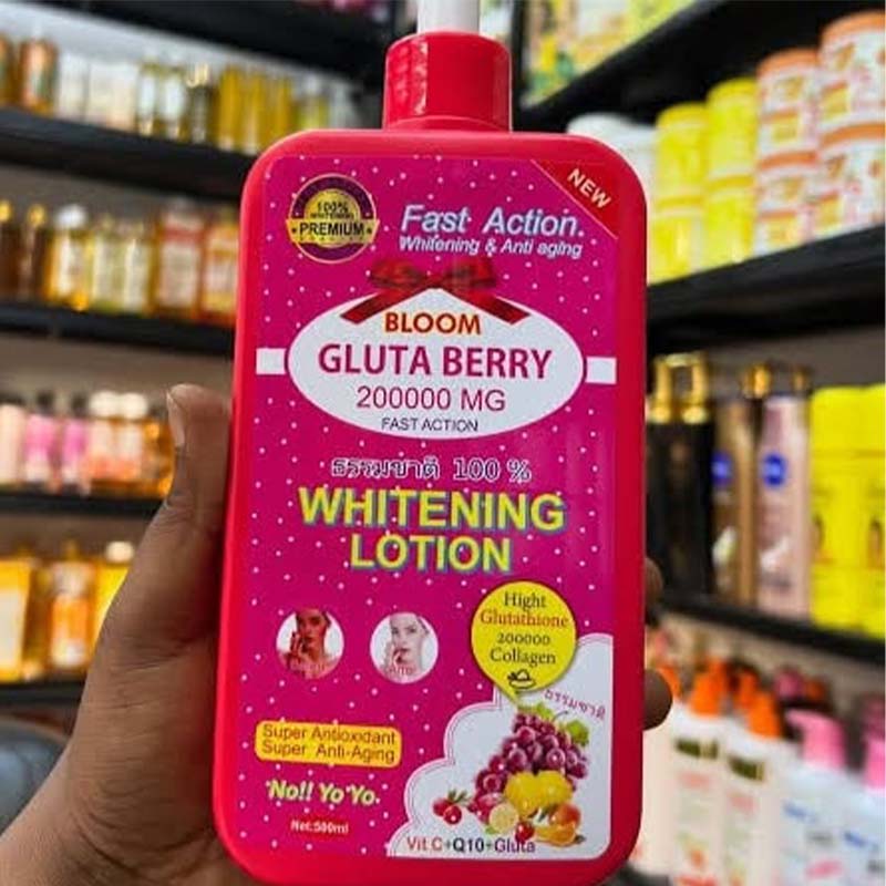 Fast Action Whitening Anti-Aging Bloom Gluta Berry Lotion 200000mg 500ml – Powerful Glutathione Body Lotion, Brightening, Moisturizing, Skin Tone Evenness, Smooth Radiant Glow