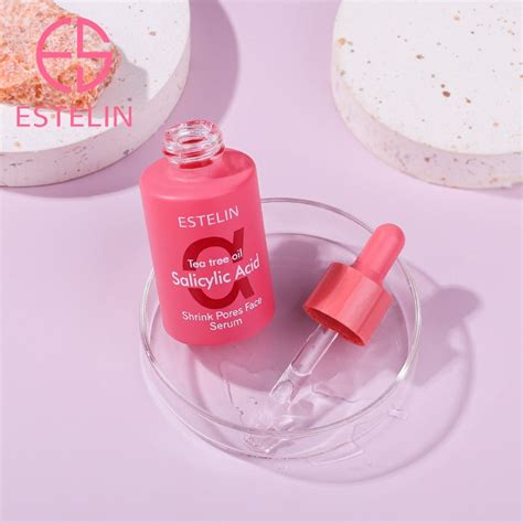 Estelin Tea Tree Oil Salicylic Acid Face Serum 30ml Anti Acne Pore Minimizing Serum Oil Control Hydrating Skin Repair Brightening Shrink Pores Facial Essence For Oily Acne Prone Skin Daily Skincare