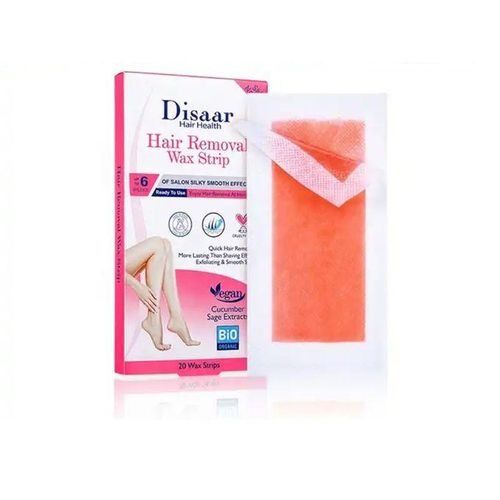 Disaar Cucumber & Sage Extract Hair Removal Wax Strips For Legs Arms Underarms Bikini Line Smooth Skin Depilatory Wax Paper Strips Long Lasting Hair Removal Sensitive Skin Beauty Care Pack
