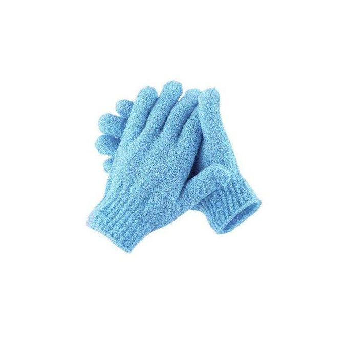 Exfoliating Bathing Gloves Body Scrub Shower Gloves Dead Skin Remover Spa Bath Scrubber Nylon Body Exfoliator Massage Cleaning Gloves For Shower Bath Skin Care Smooth Soft Skin (1 Pair Blue)