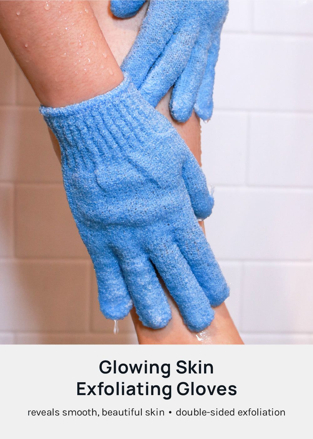 Exfoliating Bathing Gloves Body Scrub Shower Gloves Dead Skin Remover Spa Bath Scrubber Nylon Body Exfoliator Massage Cleaning Gloves For Shower Bath Skin Care Smooth Soft Skin (1 Pair Blue)