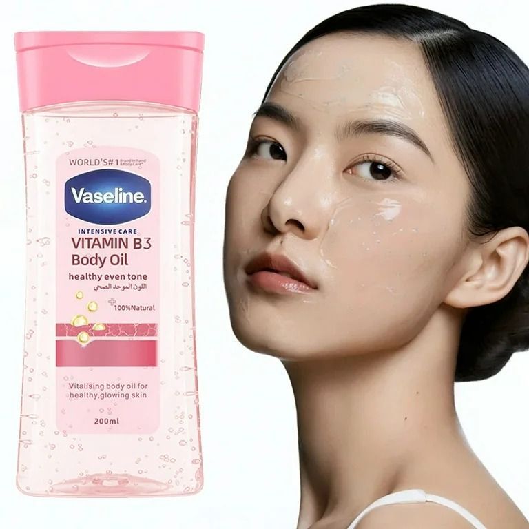Vaseline Intensive Care Vitamin B3 Body Oil Moisturizing Revitalizing Skin Oil For Dry Skin Even Tone Nourishing Hydrating Body Care Oil Lightweight Non Greasy Daily Skin Care 200ml