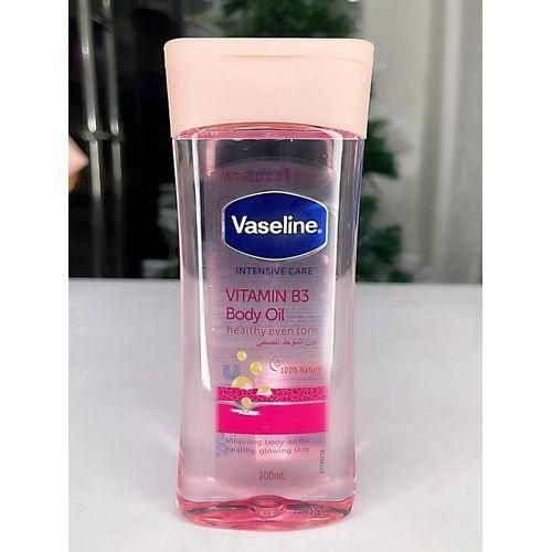 Vaseline Intensive Care Vitamin B3 Body Oil Moisturizing Revitalizing Skin Oil For Dry Skin Even Tone Nourishing Hydrating Body Care Oil Lightweight Non Greasy Daily Skin Care 200ml