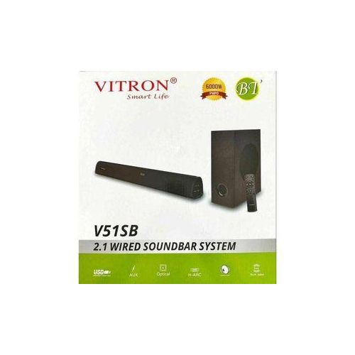 VITRON V51SB 2.1‑CHANNEL HIGH‑POWER HOME THEATRE SOUNDBAR SYSTEM WITH SUBWOOFER, USB, SD, AUX, AND BLUETOOTH SUPPORT