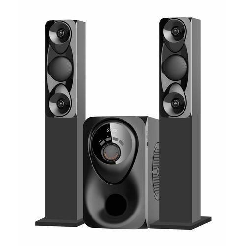 Globalstar GS-601 2.1CH Mini Home Theater MULTIMEDIA WOOFER SYSTEM WITH 2 TALL Boys SPEAKERS SUBWOOFER with AC DC USB/FM/BLUETOOTH 15,000W PMPO