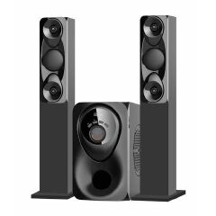 Globalstar GS-601 2.1CH Mini Home Theater MULTIMEDIA WOOFER SYSTEM WITH 2 TALL Boys SPEAKERS SUBWOOFER with AC DC USB/FM/BLUETOOTH 15,000W PMPO