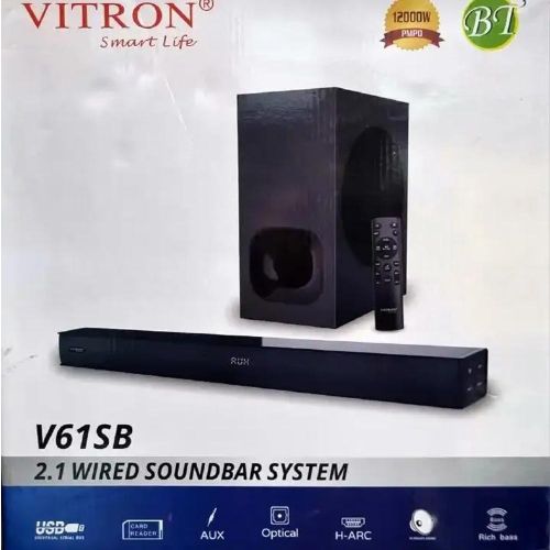 Vitron V61SB 2.1 Wired Soundbar System 12000W - Black (1YR WRTY)