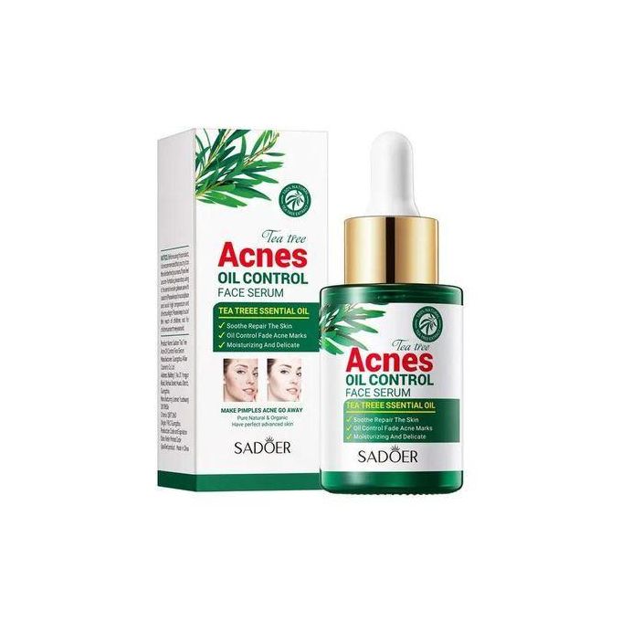 SADOER Tea Tree Acnes Oil Control Face Serum, Organic Pimples Eliminating Serum, Fades Acne marks