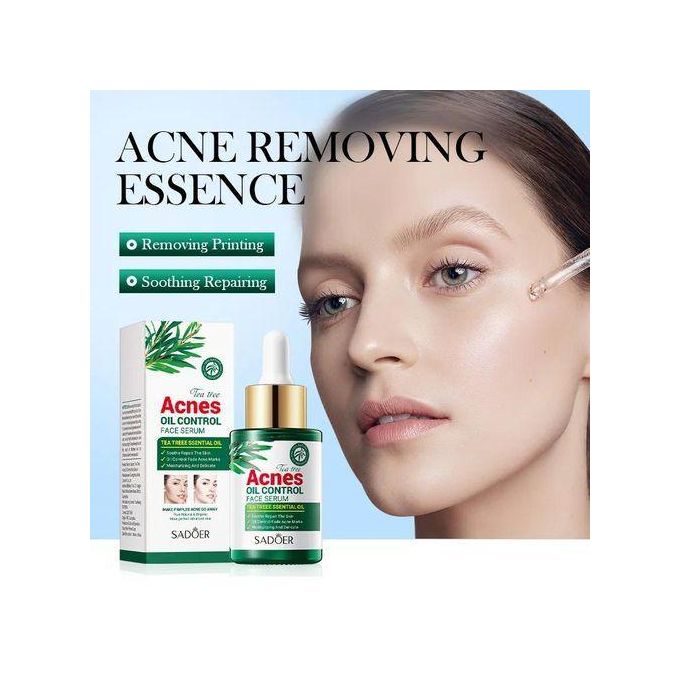 SADOER Tea Tree Acnes Oil Control Face Serum, Organic Pimples Eliminating Serum, Fades Acne marks
