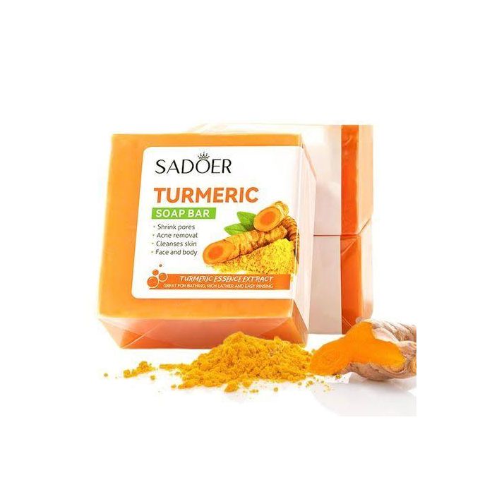 SADOER Tumeric moisturizing and skin glowing Skin Care SetGlowing Skin Turmeric Skincare Set ,Include Face Cleanser- Turmeric Oil Serum-Toner-Face Cream- Soap-3*Sheet Mask For Dark Spot Corrector Remo