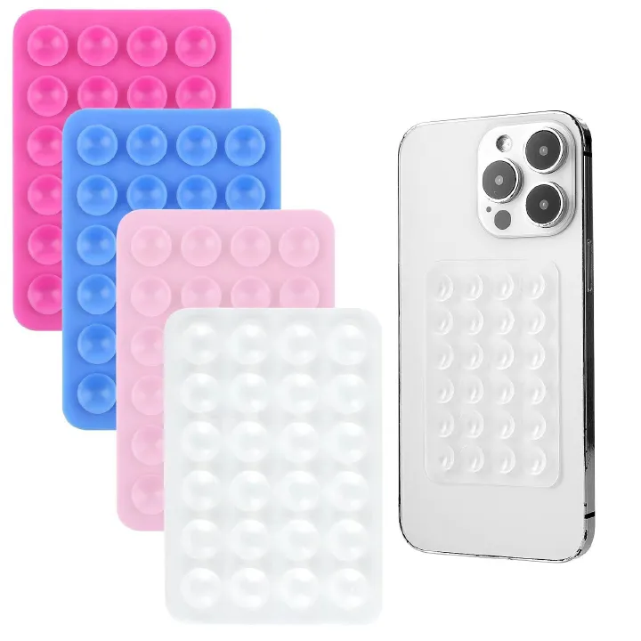 YUELEBUY Double Sided Silicone Phone Suction Cup Holder Phone Accessories Hands-Free Strong Grip Holder for Selfies and Videos Silicon Phone Holder Fits for iPhone and Android