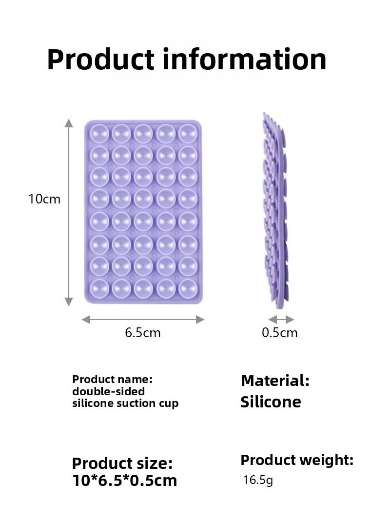 YUELEBUY Double Sided Silicone Phone Suction Cup Holder Phone Accessories Hands-Free Strong Grip Holder for Selfies and Videos Silicon Phone Holder Fits for iPhone and Android