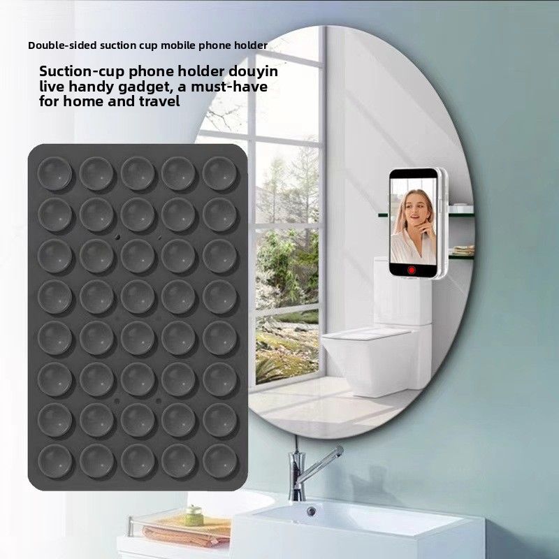 YUELEBUY Double Sided Silicone Phone Suction Cup Holder Phone Accessories Hands-Free Strong Grip Holder for Selfies and Videos Silicon Phone Holder Fits for iPhone and Android