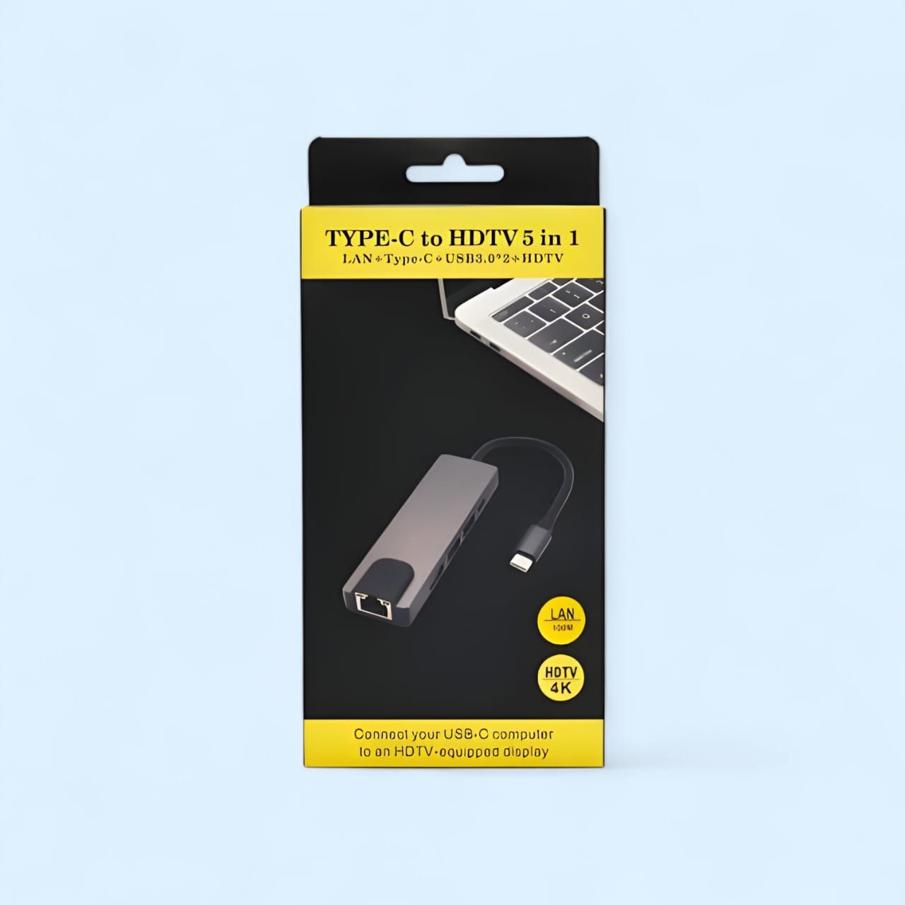 USB-C to HDTV 5-in-1 Multiport Hub Adapter HDMI, 2 USB 3.0, Ethernet Port