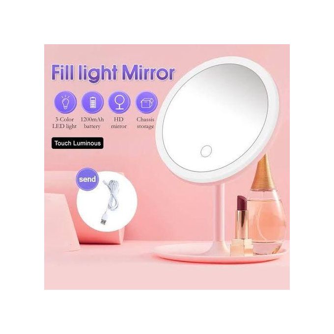 LED Makeup Mirror With A Storage Tray