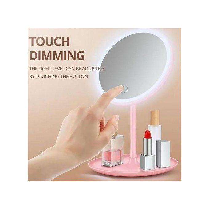 LED Makeup Mirror With A Storage Tray