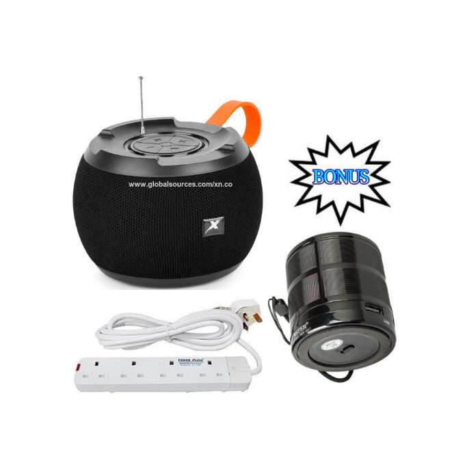 C15 BASS Bluetooth Portable Speaker With FM/USB + Free Bluetooth Mini Speaker & 4 Way Power Extension Cable