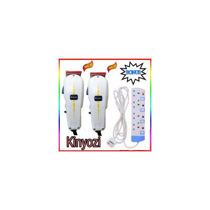 Geemy 2 pieces Affordable Barber Shop Shaving Machine-Kinyozi + 4 Way Power Extension Cable
